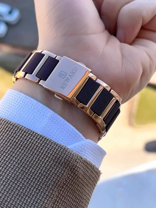 Rwd.40 Reward Çelik/Silikon Kordon İç Fonksiyonlar Aktif 3 Atm Suya Dayanıklı Erkek Kol Saat - Resim 6