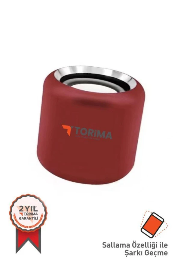 Torima D12 Taşınabilir Kablosuz Bluetooth Hoparlör Kırmızı