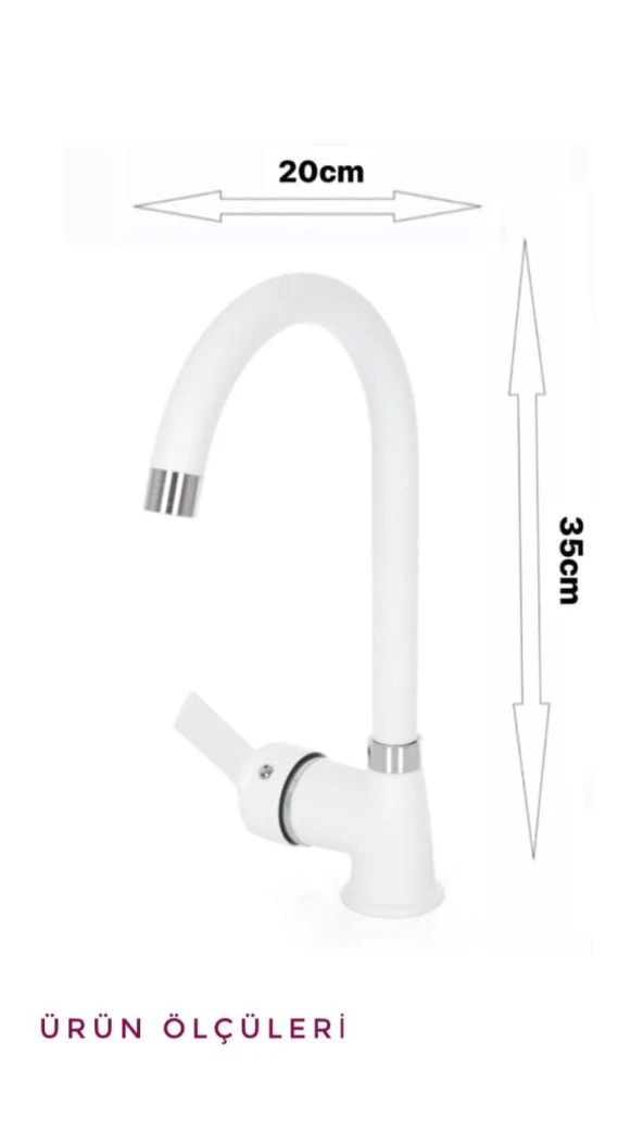 Beyaz Delta  3Lü Set  1 Adet Delta Mutfak Bataryası 1 Adet Lavabo Bataryası 1 Adet Delta batarya - Resim 4