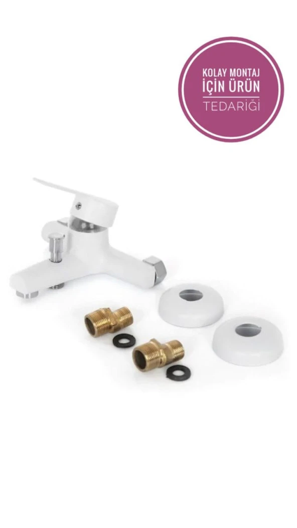 Beyaz Delta  3Lü Set  1 Adet Delta Mutfak Bataryası 1 Adet Lavabo Bataryası 1 Adet Delta batarya - Resim 5