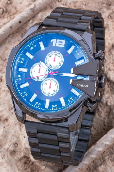 Siyah Çelik Kordon Quartz Business Erkek Saati - Modern ve Şık Tasarım - Model ST-304378 - 3