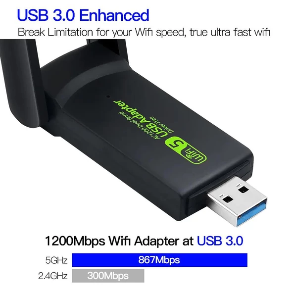 Torima Dual Band USB Adapter 1300 MBPS YD-33 Wireless - 4