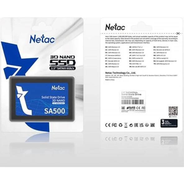 Netac SA500 128GB 2.5 SSD Disk NT01SA500-128-S3X - 3