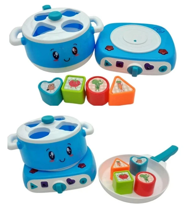 Sıla BEBEK ile Pilli Işıklı ve Sesli 8 Parça Sevimli Mutfak SETİ- Mavi - 2
