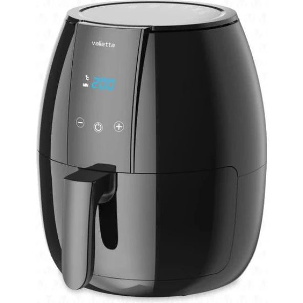 valletta Raffle Dijital Airfryer 4lt Sıcak Hava Fritözü Siyah