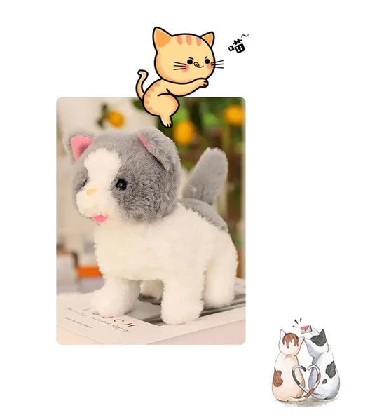 Yürüyen, Sesli Hareketli Sevimli Peluş Kedi - Sweet CAT - 8