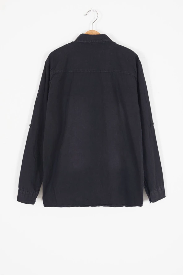 Siyah Logolu Tişörtlü Jean Gömlekli Erkek Çocuk 2li Takım 17572 - 5