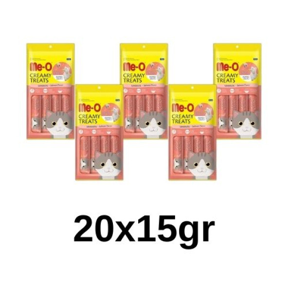 Me-O Creamy Treats Somonlu Sıvı Kedi Ödülü 20x15gr