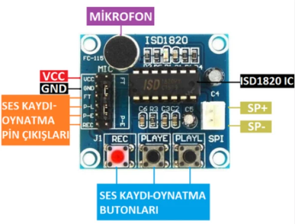 ISD1820 Ses Kayıt Modülü - Resim 2