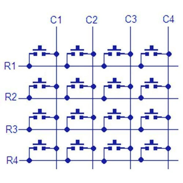 16 Butonlu 4x4 Matrix Tuş Takımı - Resim 2