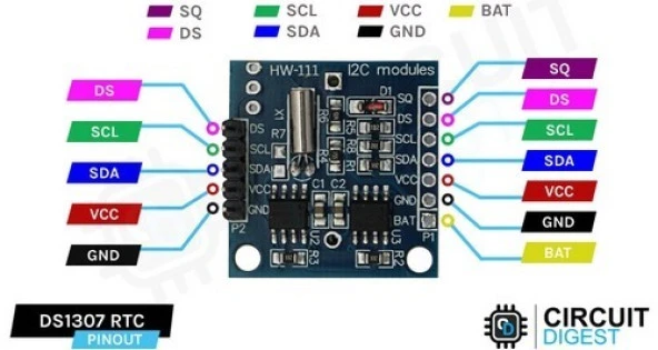 Tiny DS1307 RTC I2C Saat Modülü + Batarya - Resim 3