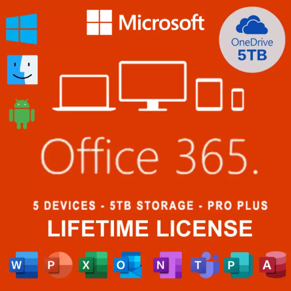 Office 365 Full Sürüm Dijital Lisans Üyeliği + 1 Tb Onedrive