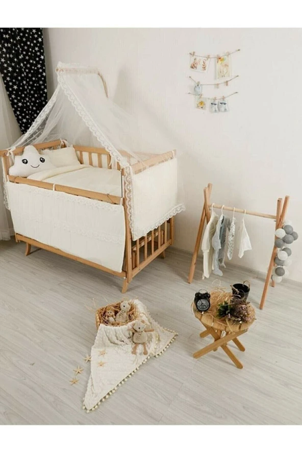 Natural Ahşap Askılık Çocuk Askılık Ayaklı Askılık Bebek Askılık Çoçuk Odası Bebek Odası - 2