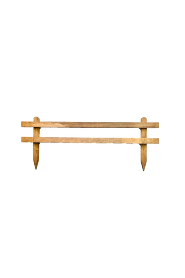 Pinoxi Ahşap Bahçe Çiti Kazıklı Çit 100cm X 40cm Kahverengi - 2