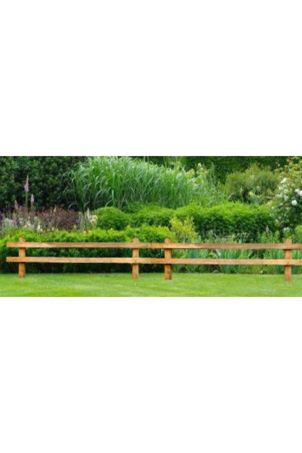Pinoxi Ahşap Bahçe Çiti Kazıklı Çit 100cm X 40cm Kahverengi - 2