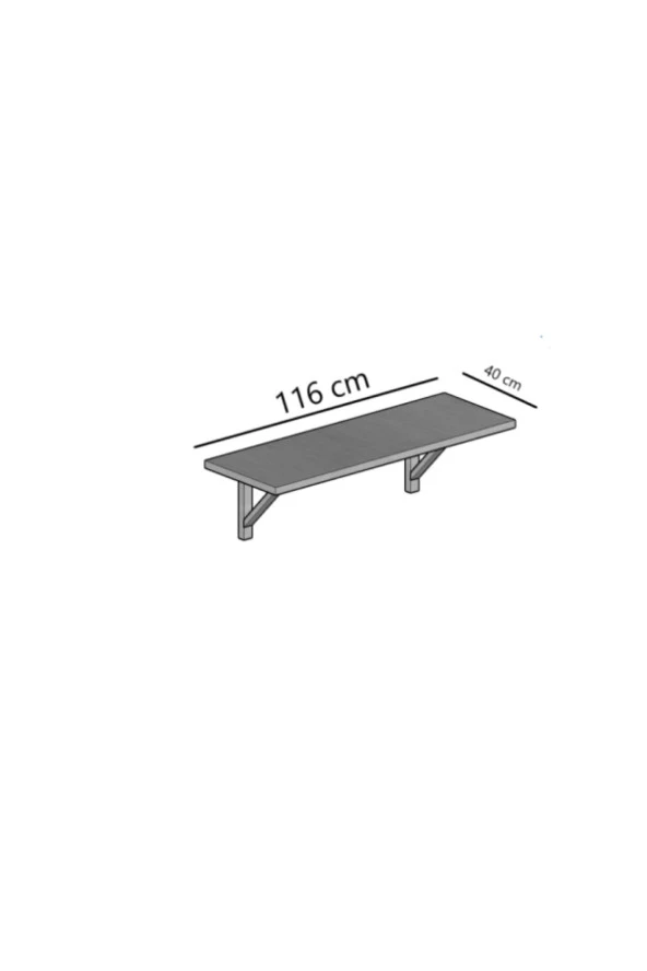 Ahşap Duvara Monte Bar Masası 40cmx116cm - 4