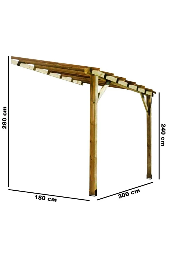 Pinoxi Ahşap Sundurma Çardak Gölgelik Bahçe Pergola Tente - 3