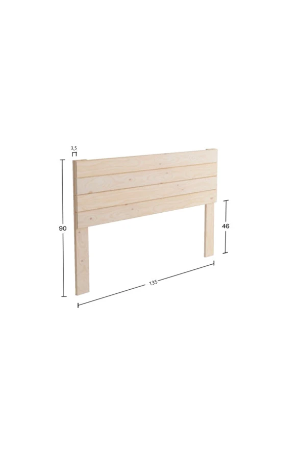 Ahşap Ayaklı Yatak Başlığı Naturel 135 cm - 2