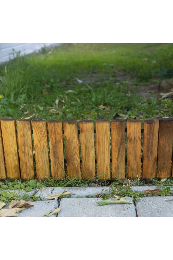 Pinoxi Ahşap Kazıklı Bordür Bahçe Çiti Sınır Çit 150 Cm - 4