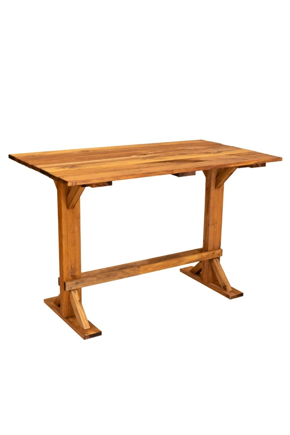 Ahşap Bahçe Masası Yemek Masası 110x63 Cm - 3