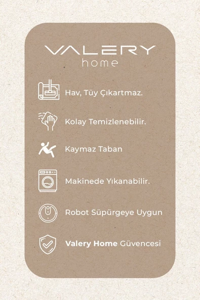 Bianca Eco Dijital Baskı Makinada Yıkanabilir Kaymaz Taban Dekoratif Halı Bej 42710 - 4