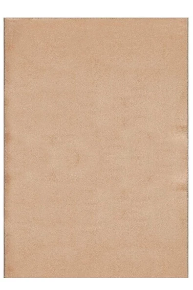 Yuvarlak Comfort Overloklu Vizon Peluş Halı - Resim 4