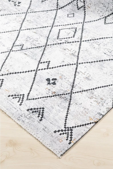Madrid Premium Yıkanabilir Pamuklu Kaymaz Tabanlı Orjinal Saçaklı Kilim- - 3