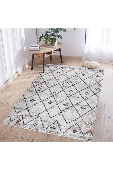 Madrid Premium Yıkanabilir Pamuklu Kaymaz Tabanlı Orjinal Saçaklı Kilim- - 2