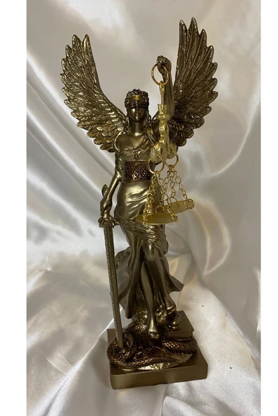 Avukat Adalet Kadın Heykeli Themis Terazi Kanatlı Büyük - Resim 2