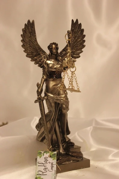 Avukat Adalet Kadın Heykeli Themis Terazi Kanatlı Büyük - Resim 6