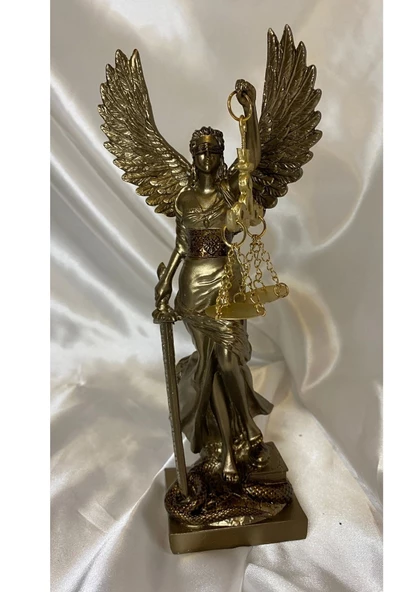 Avukat Adalet Kadın Heykeli Themis Terazi Kanatlı Büyük - Resim 3