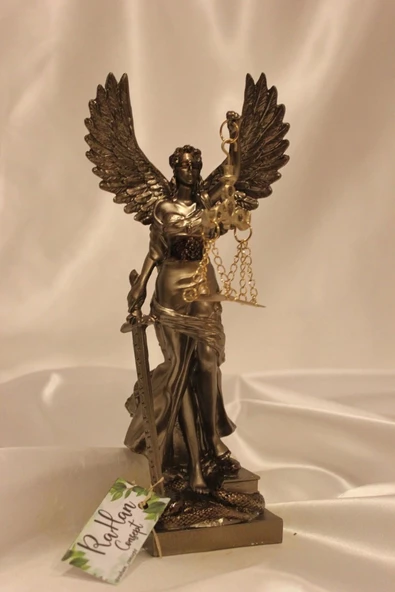 Avukat Adalet Kadın Heykeli Themis Terazi Kanatlı Büyük - Resim 4