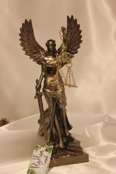 Avukat Adalet Kadın Heykeli Themis Terazi Kanatlı Büyük - Resim 9