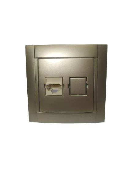 1XRJ45 DATA PRİZİ METALİK ŞAMPANYA (4ADET) SIMON