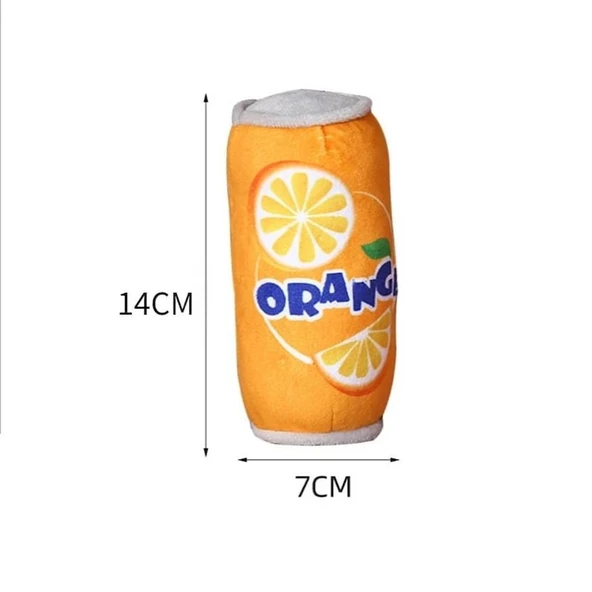 Teneke kola tarzında  Dayanıklı Sesli Köpek Oyuncağı  Orange 1 Adet - 2