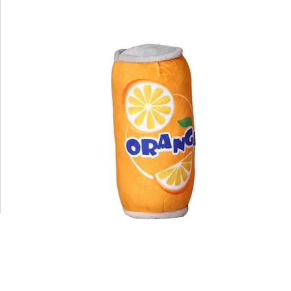 Teneke kola tarzında  Dayanıklı Sesli Köpek Oyuncağı  Orange 1 Adet