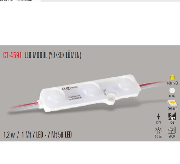 CT-4591 1,2W BEYAZ MODÜL LED (50ADET) CATA