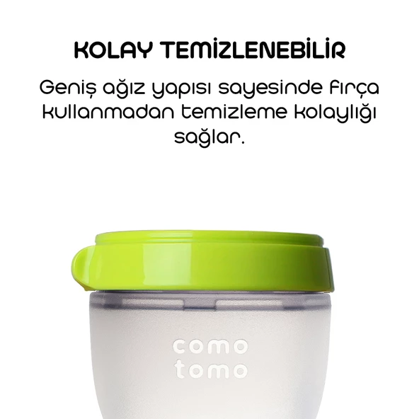 Comotomo Antikolik Silikon Biberon 150 ml 0-3 Ay Yeşil - 5