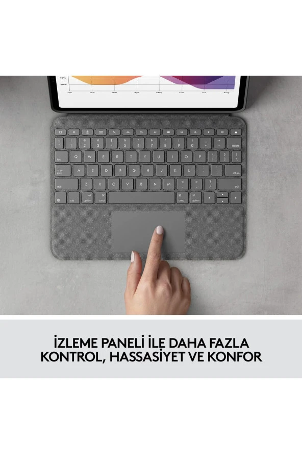 Logitech Folio Touch iPad Air 4. ve 5. Nesil ile Uyumlu Aydınlatmalı Klavyeli Kılıf - İngilizce - 2