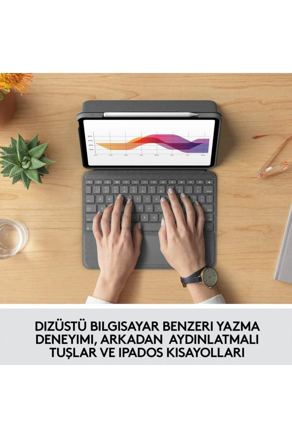 Logitech Folio Touch iPad Air 4. ve 5. Nesil ile Uyumlu Aydınlatmalı Klavyeli Kılıf - İngilizce - 3
