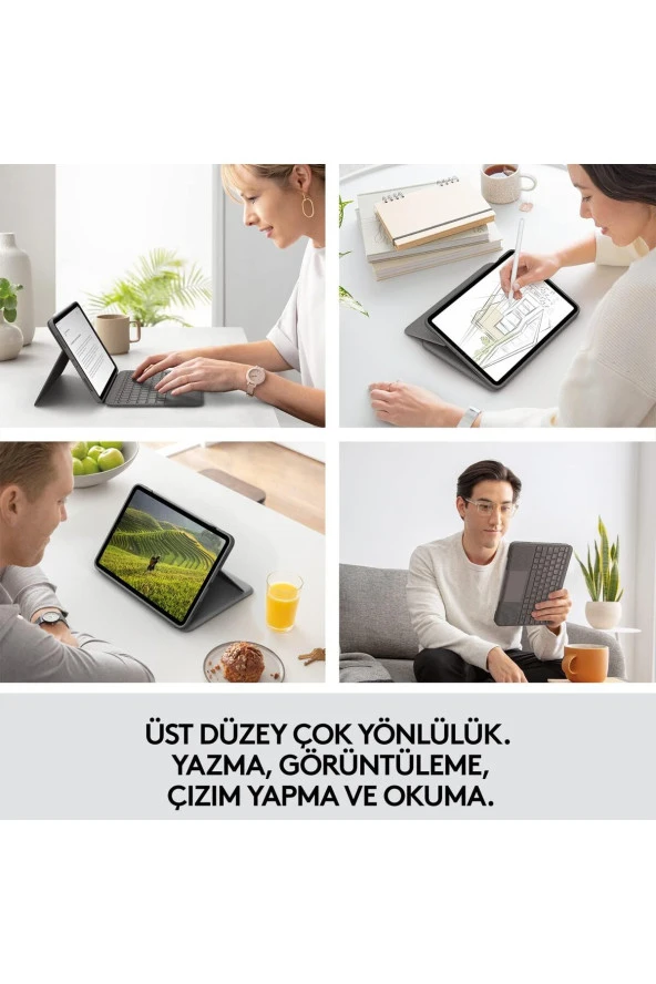 Logitech Folio Touch iPad Air 4. ve 5. Nesil ile Uyumlu Aydınlatmalı Klavyeli Kılıf - İngilizce - 4