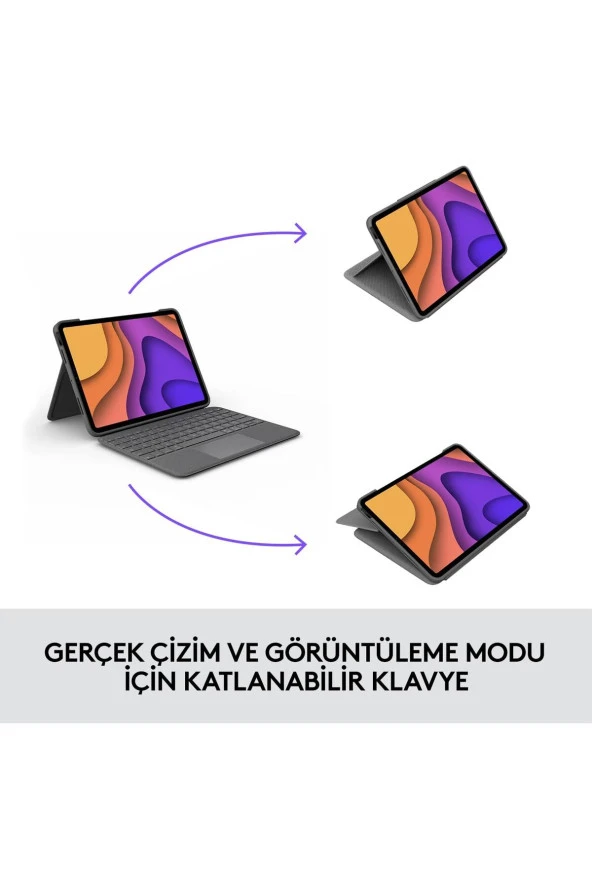 Logitech Folio Touch iPad Air 4. ve 5. Nesil ile Uyumlu Aydınlatmalı Klavyeli Kılıf - İngilizce - 5