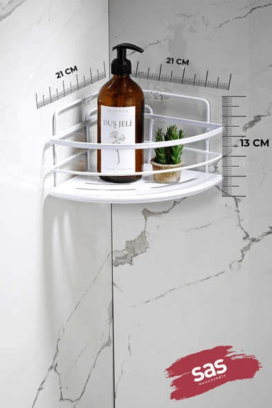 Yapışkanlı Ömür Boyu Paslanmaz Kristal Ayarlanabilir Raf Banyo Düzenleyici Şampuanlık 2 ADET LK-01 - 3