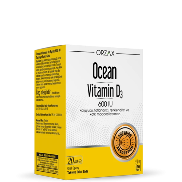 Ocean Vitamin D3 600 IU Oral Sprey 20 ml ürün görseli