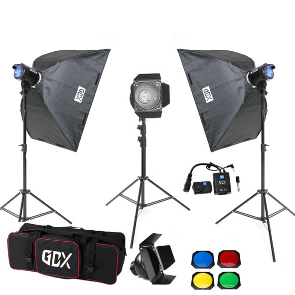 Gdx BM400 3'lü Paraflaş Set + Çekim Çadırı 60x60cm - 3