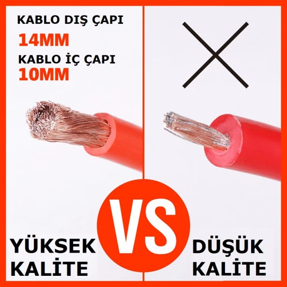 Girist 1000 Amper Kaliteli Akü Takviye Kablosu 2,20 Mt. - 3