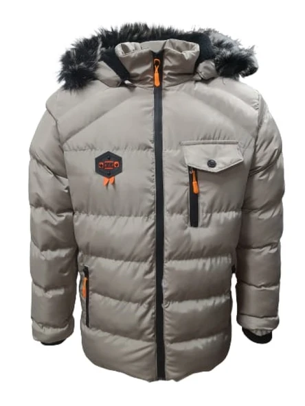 Es Booz E01347 Çocuk Erkek Kapüşonlu Kürklü Spor Mont ürün görseli 1