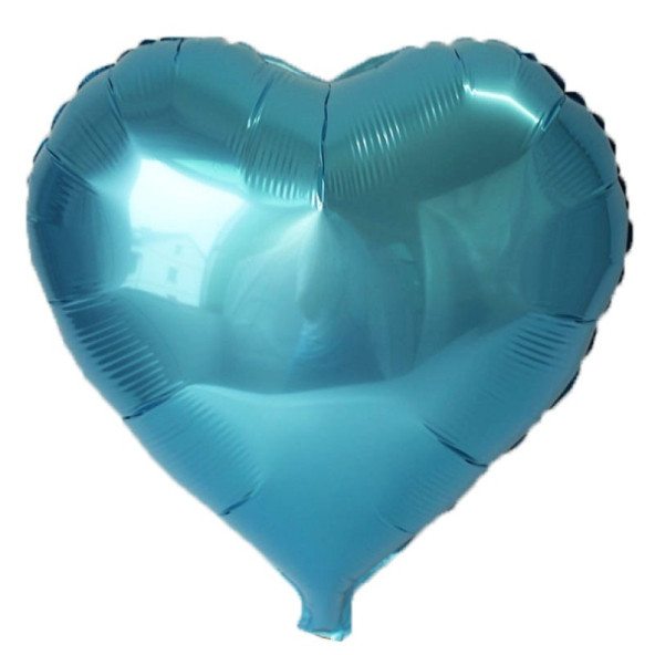 Açık Mavi Kalp Folyo Balon 45 Cm. 5 li