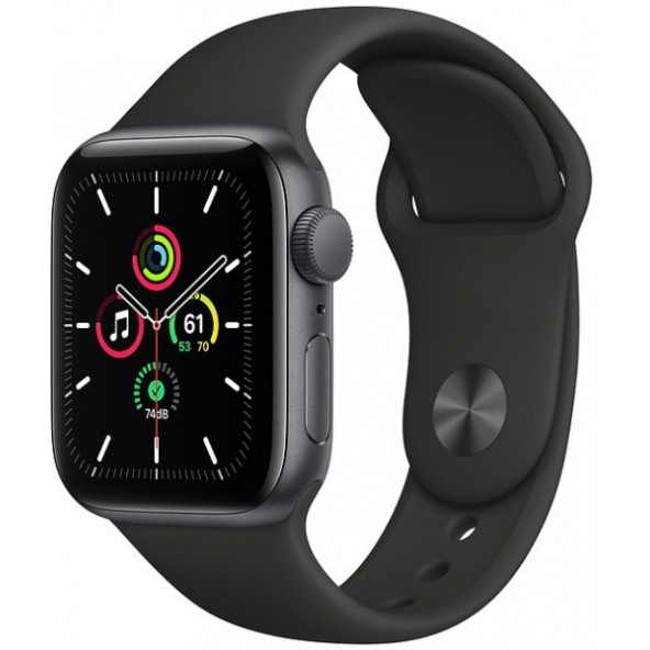Apple Watch Se Gps, 40MM Uzay Grisi Alüminyum Kasa ve Siyah Spor Kordon MKQ13TU/A - 1