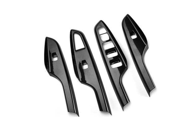 Hyundai Kona Uyumlu Kapı Kolçak Kaplama - Karbon - Resim 2